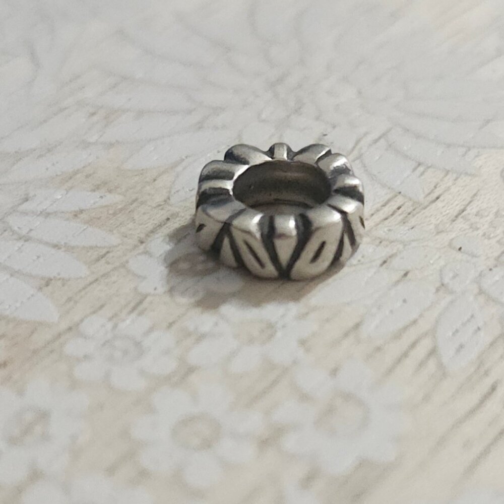 Pandora Sterling Silver Leaf Spacer Charm Bead